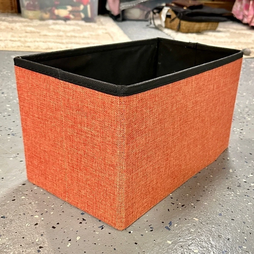 Woven Orange Storage Bin
